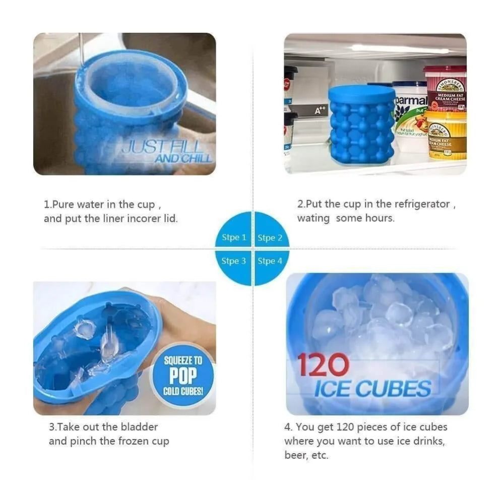 Large Silicone Ice Bucket & Mold Combo - all set market