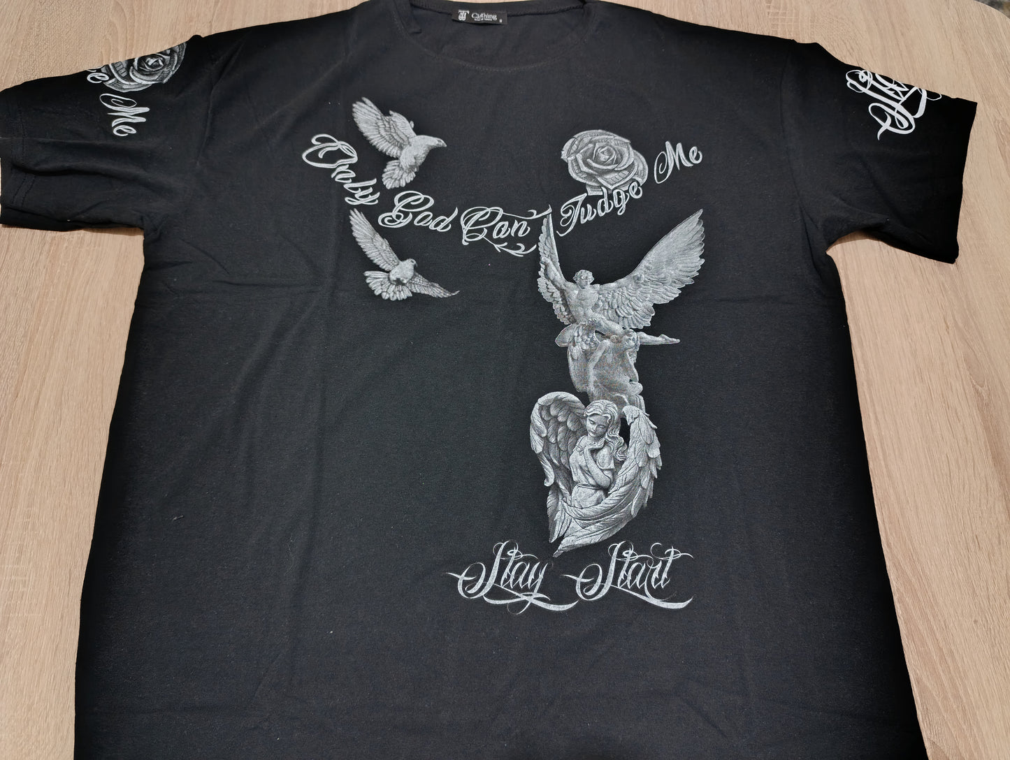 ✨ Melek Kanatlı At ve İki Melek Tasarımlı Tişört – Ruhani Güç ve Zarafetin Simgesi ✨